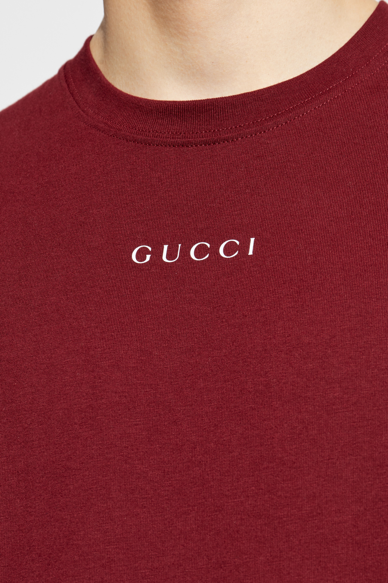 Burgundy T-shirt with printed logo Gucci - Vitkac France Burgundy T-shirt with printed logo Gucci - Vitkac France